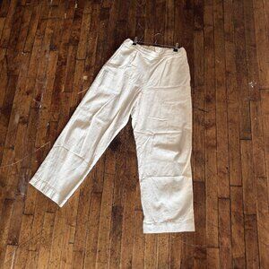 EYN VAS NAU PANT = RAW COTTON/SILK HERRINGBONE - WHITE/CREAM